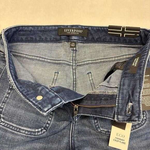 Liverpool Los Angeles Hannah Crop Flare Vintage Wash Blue Denim Jeans Size 2/26 - Picture 4 of 7